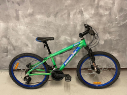 Nakamura, junior bike, MTB, 24", 21 gears, green, shocks, disc brake